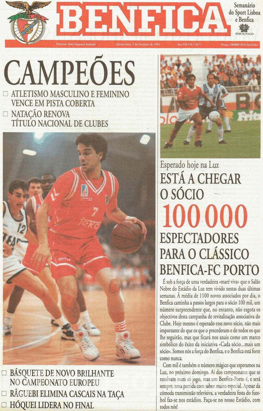jornal o benfica 2677 1994-02-02